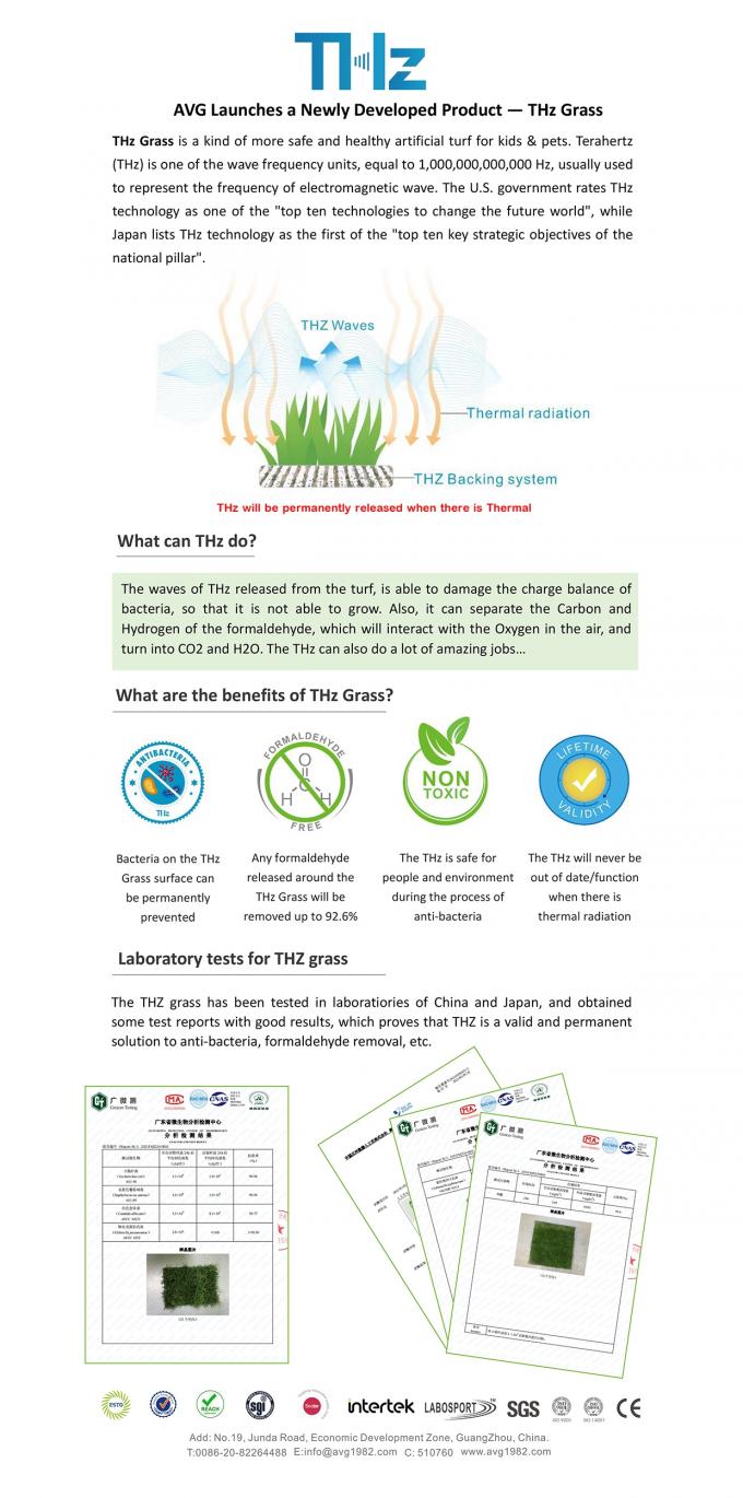 Zielony kolor Kryty plastikowy trawnik Krajobraz syntetyczny sztuczna murawa Trawa dywanowa Podkład THZ 1
