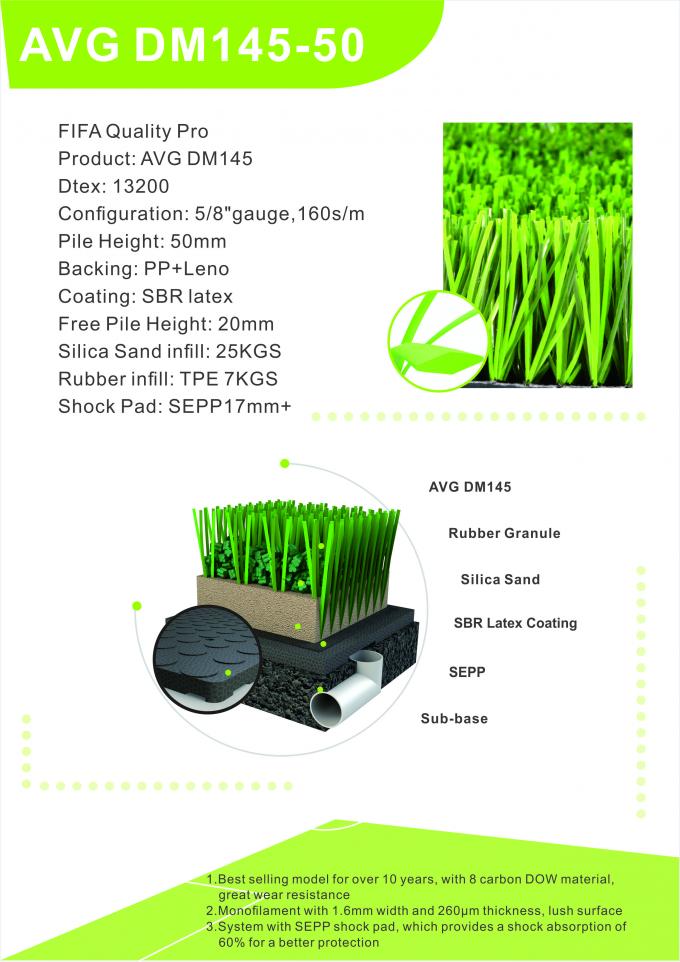 Sztuczna trawa Trawa piłkarska Sztuczna trawa na zewnątrz Sztuczna trawa Dywan 50mm 0