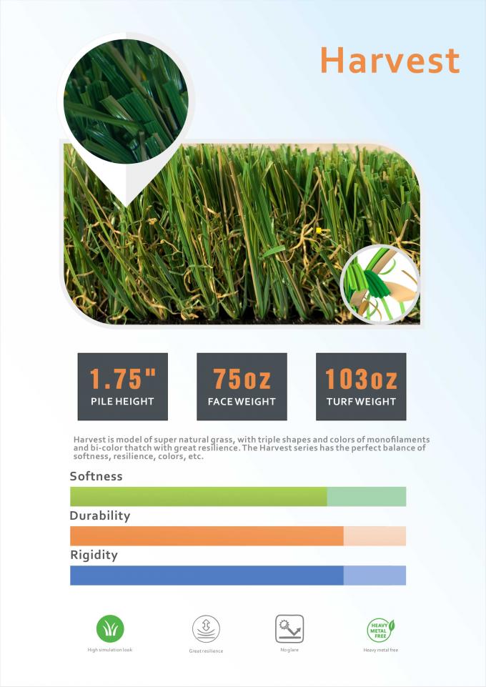 3/8 &#39;&#39; Sztuczna trawa trawnikowa Luksusowa sztuczna murawa z zielonym dywanem do ogrodu 0