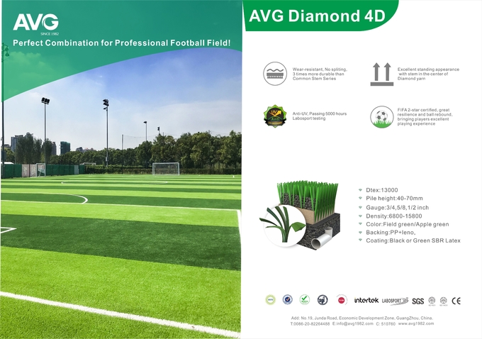 60mm FIFA Approved Football Soccer Sztuczna murawa dywanowa 0